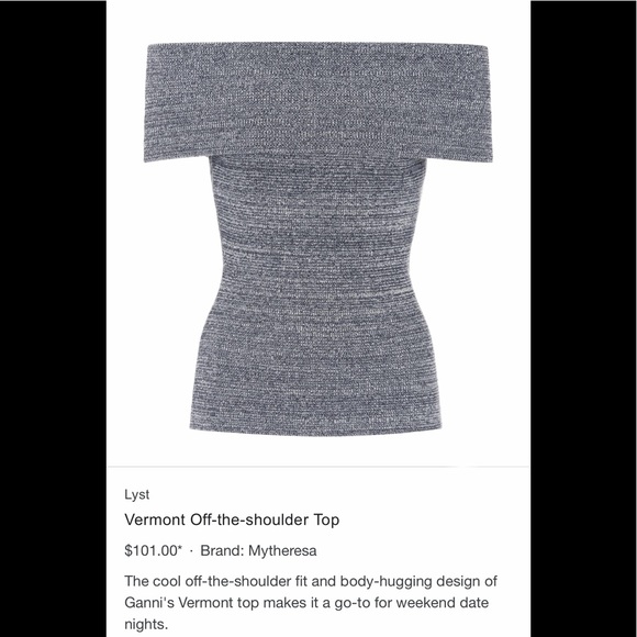 Ganni Vermont Off the Shoulder Top NWT - Picture 7 of 12